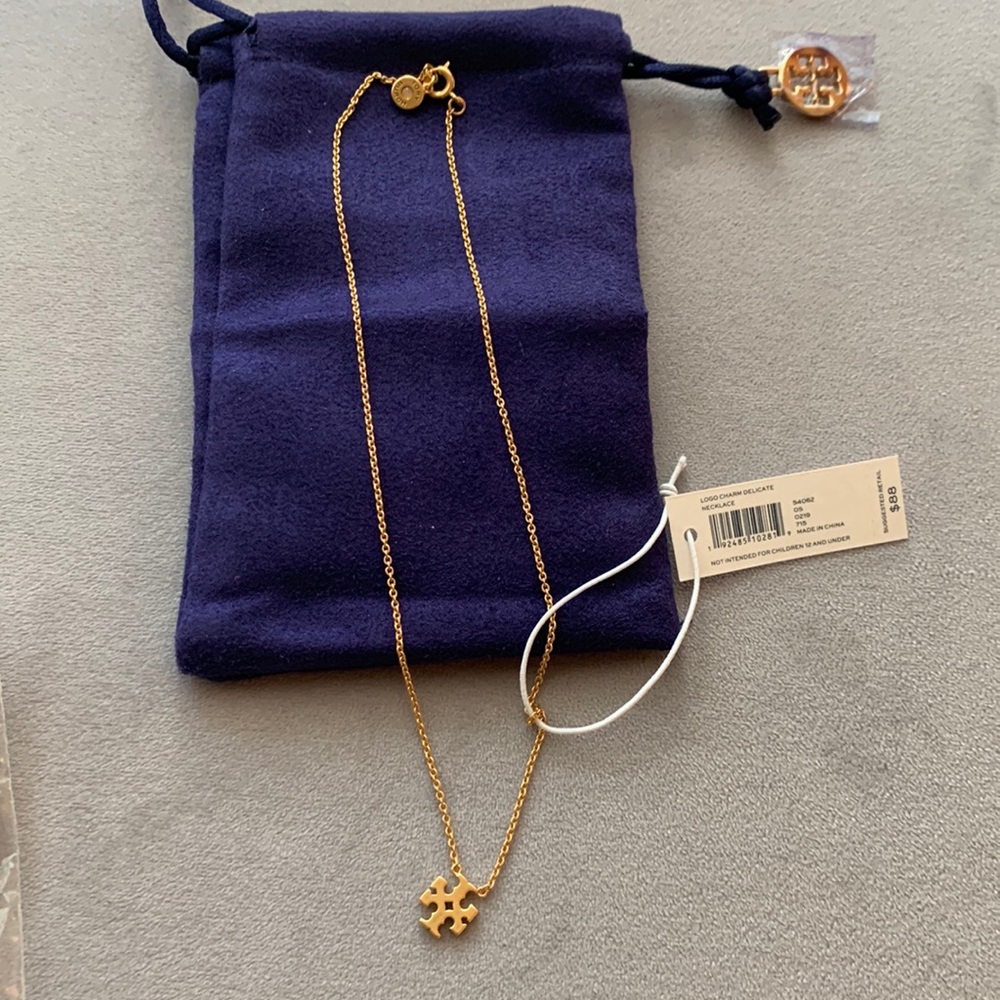 Tory Burch logo charm necklace New with Tags